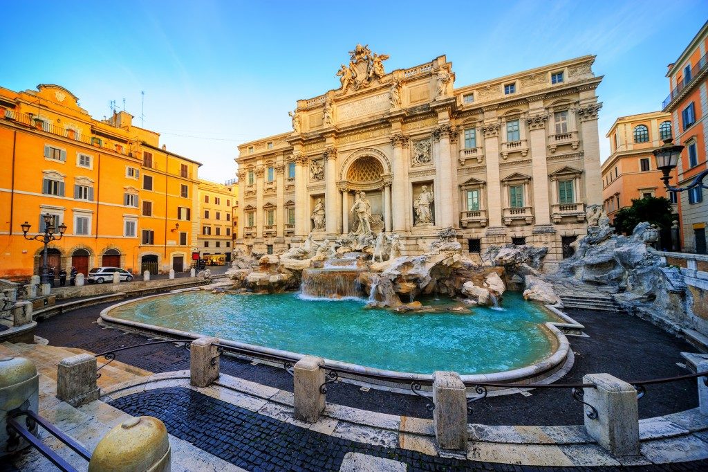 The Trevi Fountain, Rome, Italy, in the morning light