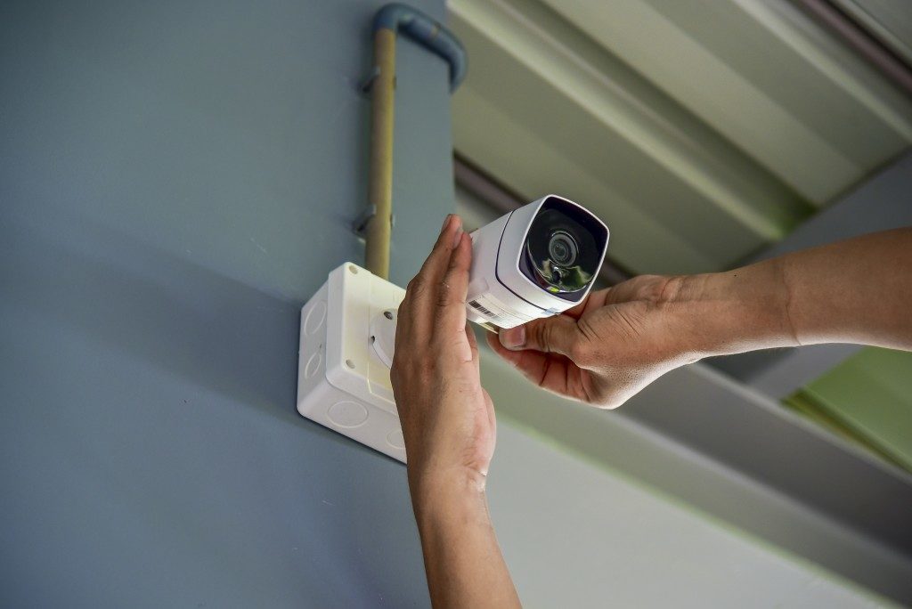 cctv being installed outside a home